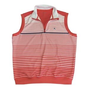 BOBBY JONES GOLF X-H2O 1/3 ZIP POLY/SPANDEX SLEEVELESS VEST STRIPED